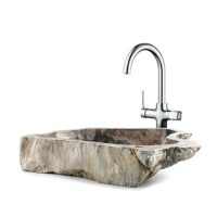 Natural wood fossil wash basin sink brown