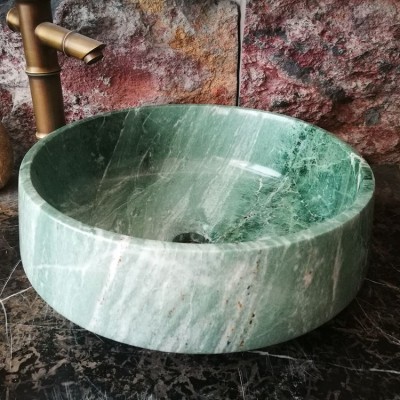 Green natural marble stone wash sink